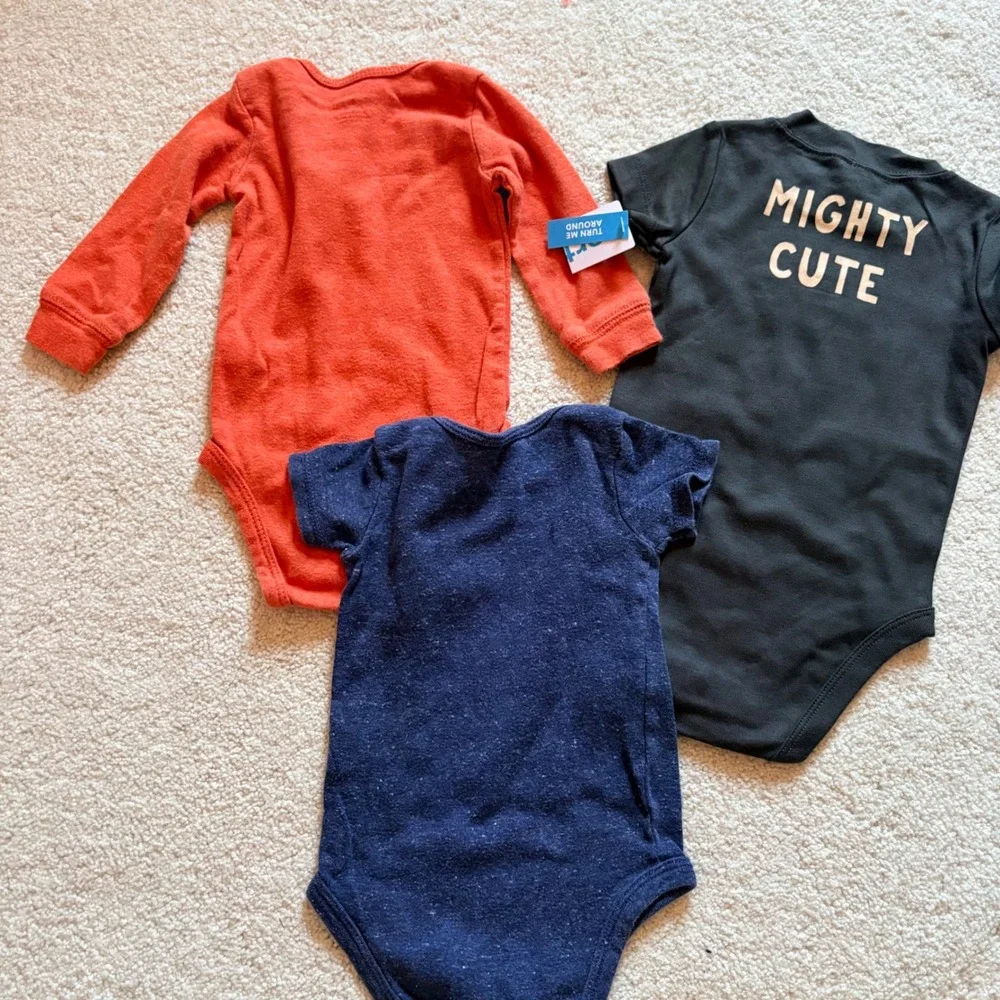 Carter's Bodysuit Lot 6-Pack Dinosaur Animal Stripes Baby Boy 6M Multicolor